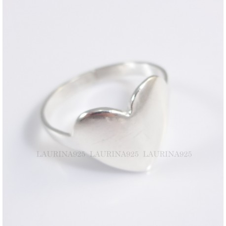 Anillo Corazon Grande Plata lisa